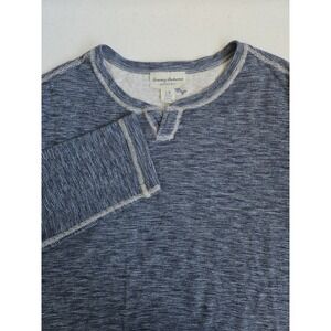 Tommy Bahama Men's Large Reversible Blue Gray Casual‎ Knit Long Sleeve Tee-Shirt